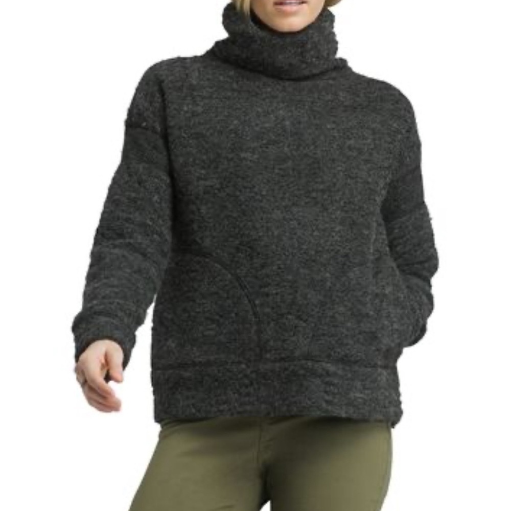 PrAna Size M Women’s Crestland Turtle Neck Sweater Charcoal Wool Blend Thick